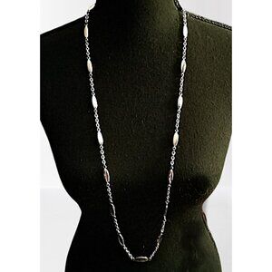 17" Stainless Steel, Oval Disc Chain Necklace